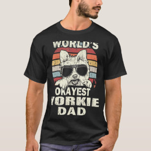 T-shirt Mens Worlds Okayest Yorkie Papa Vintage Retro