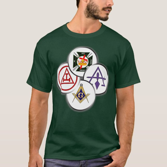 T-shirt Mens York Rite Mason Cercles Masonic (Devant)