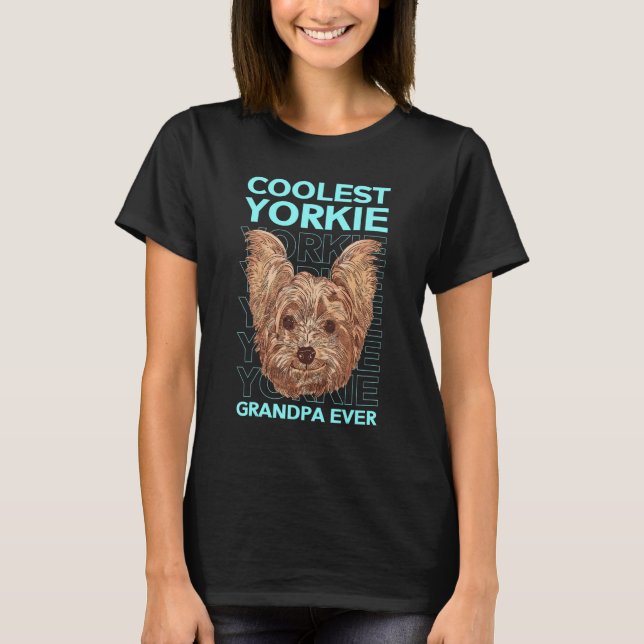 T-shirt Mens Yorkie Grandpa Dog Owner Yorkshire Terrier (Devant)