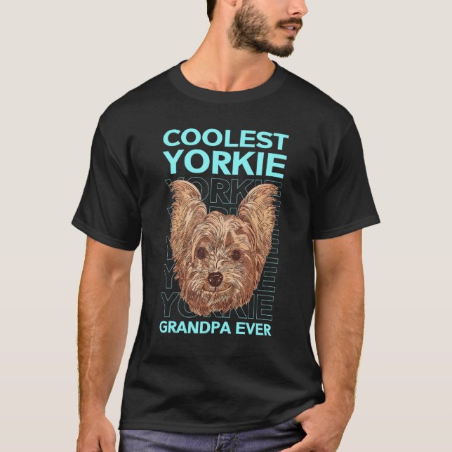 T-shirt Mens Yorkie Grandpa Dog Owner Yorkshire Terrier (Devant)
