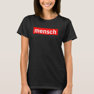T-shirt Mensch Red Logo Box Juif Yiddish Bon Honorable
