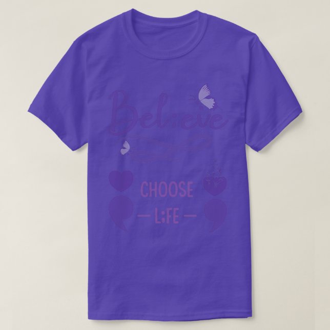 T-shirt Mental Health Awareness Month Believe And Choose L (Design devant)