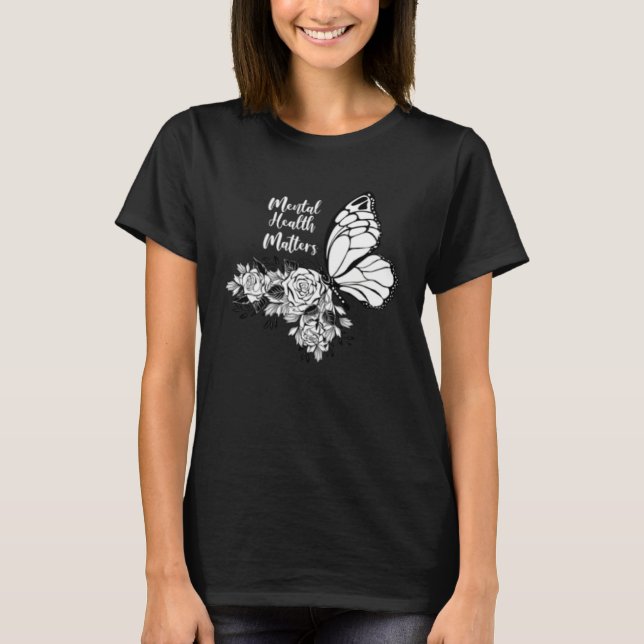 T-shirt Mental Health Matters End The Stigma Butterfly Flo (Devant)