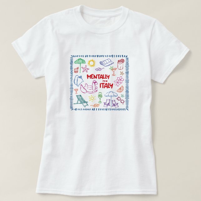 T-shirt Mental Je suis en Italie - Summer Travel Vibe T-sh (Design devant)