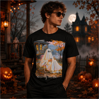 T-shirt Mentalement, je suis là, drôle de fantôme d'automn