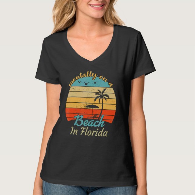 T-shirt Mentalement Sur Une Plage En Floride (Devant)