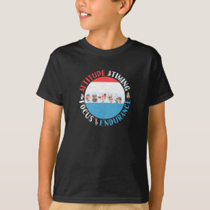 T-shirt Mentalité de joueur de baseball - Rouge Blanc Bleu