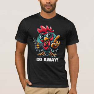 T-shirt Mention de coq mignon "va-t'en" drôle