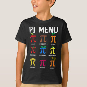 T-shirt Menu Pi 3.14 Symbole Pi - Magasin de mathématiques