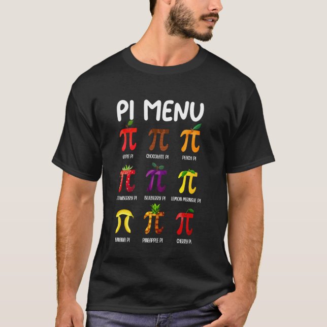 T-shirt Menu Pi Jour de Pi Enseignants de Mathématiques 3. (Devant)