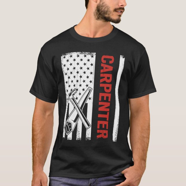 T-shirt menuisiers pour hommes et charpentier USA Fl (Devant)