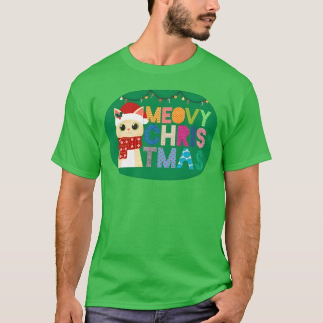 T-shirt Meovy Noël vintage (Devant)