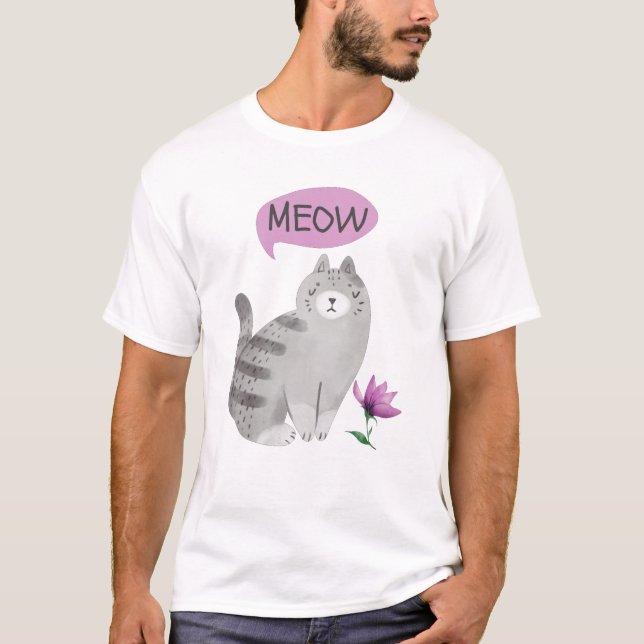 T-shirt Meow Cat (Devant)