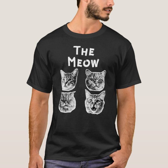 T-shirt Meow Cat Retro (Devant)