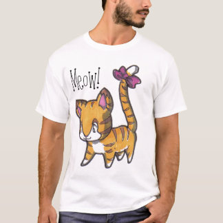 T-shirt Meow ! Chemise de Kitty pour des enfants !