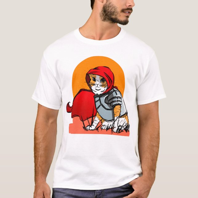 T-shirt Meow Hero Cat Knight (Devant)