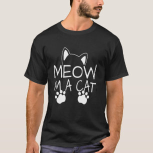 T-shirt Meow I M'A Cat Face Cute Chat Kitten Halloween Cos
