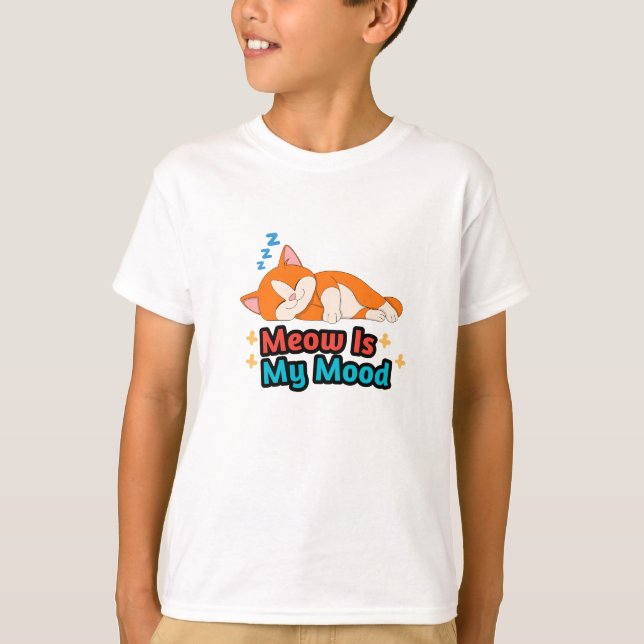 T-shirt Meow Is My Mood Cat Funny (Devant)