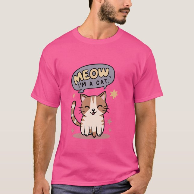 T-shirt Meow Je suis un Chat Drôle Amoureux de les chats d (Devant)