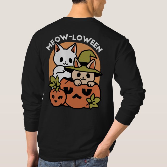 T-shirt Meow-Loween - Festive Halloween Conception de chat (Dos)