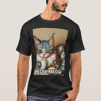 T-shirt Meow Meow Cute Cat Kitty Kitten In Cat Style 3