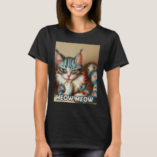 T-shirt Meow Meow Cute Cat Kitty Kitten In Cat Style 3