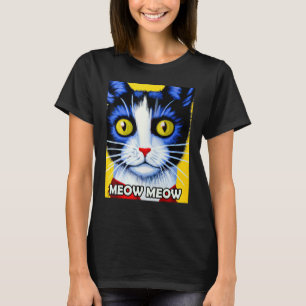 T-shirt Meow Meow Cute Chat Kitty Kitten En Style Chat