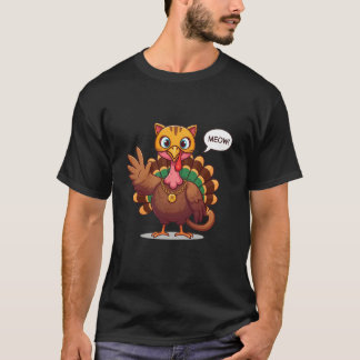 T-shirt Meow Meow Je suis un chat Thanksgiving Turquie