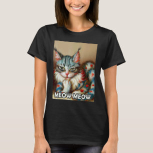 T-shirt Meow Meow Joli Chat Chaton En Style De Chat 3