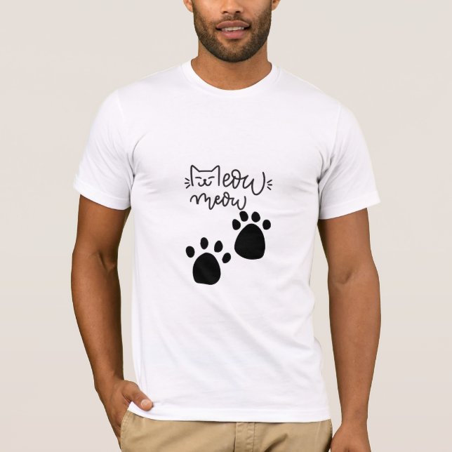 T-shirt MEOW MEOW MEOW AMOUREUX DE LES CHATS DESIGN #CatLa (Devant)