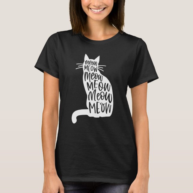 T-shirt Meow Meow Meow Chat Funny Chat (Devant)