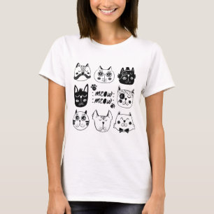 T-Shirt Meow Meow Mignon Kawaii Amateur de Chat