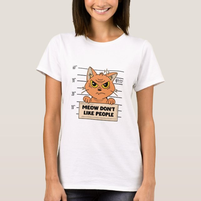 T-shirt Meow n'aime pas les gens blancs (Devant)