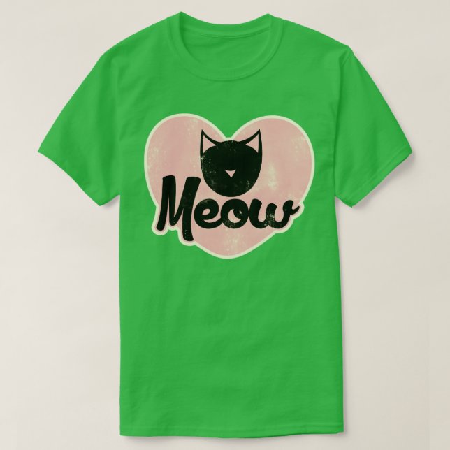 T-shirt Meow retro cat (Design devant)