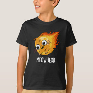 T-shirt Meow-teor Funny Meteor Pun Dark BG