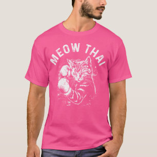 T-shirt Meow Thai Funny Muay Thai Boxe Chat Arts Martiaux