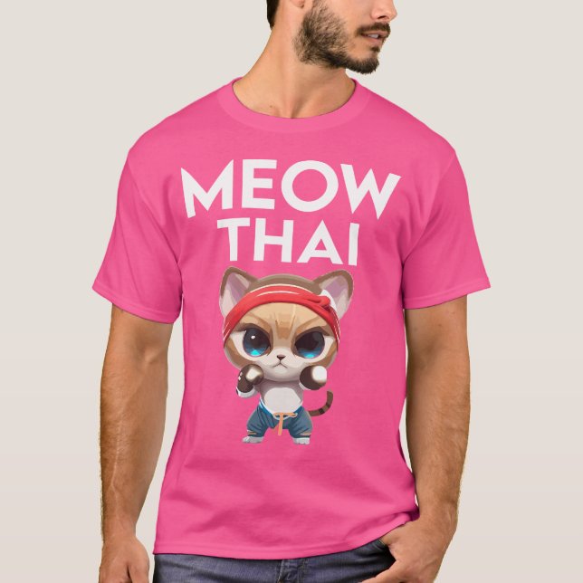 T-shirt Meow Thai Karate Chat Pour Muay Thai Fighter Thai  (Devant)