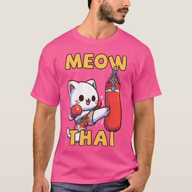 T-shirt Meow Thai Muay Thai Chat Boxe Thaïlandaise Pour Mu (Devant)