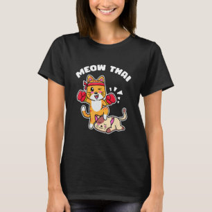 T-shirt Meow Thai Thaiboxing Chat Kitten Arts Martiaux
