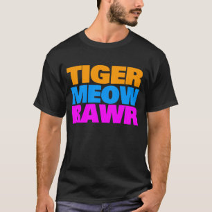 T-shirt MEOW TRICOLORE RAWR des années 80 de TIGRE de