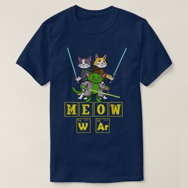 T-shirt Meow Wars Funny Cat Wars  (Design devant)