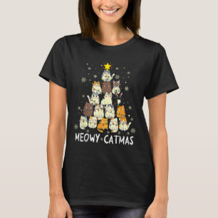 T-shirt Meowa Catmas Chat Noël Arbre de Noël Filles Garçon