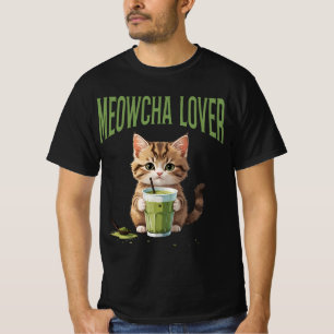 T-shirt Meowcha Lover Cute Kitten Matcha Tea Lover Concept