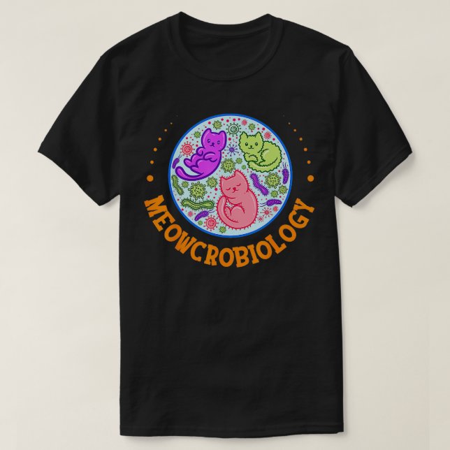 T-shirt Méowcrobiologie Chat Microbiologie Science Biologi (Design devant)