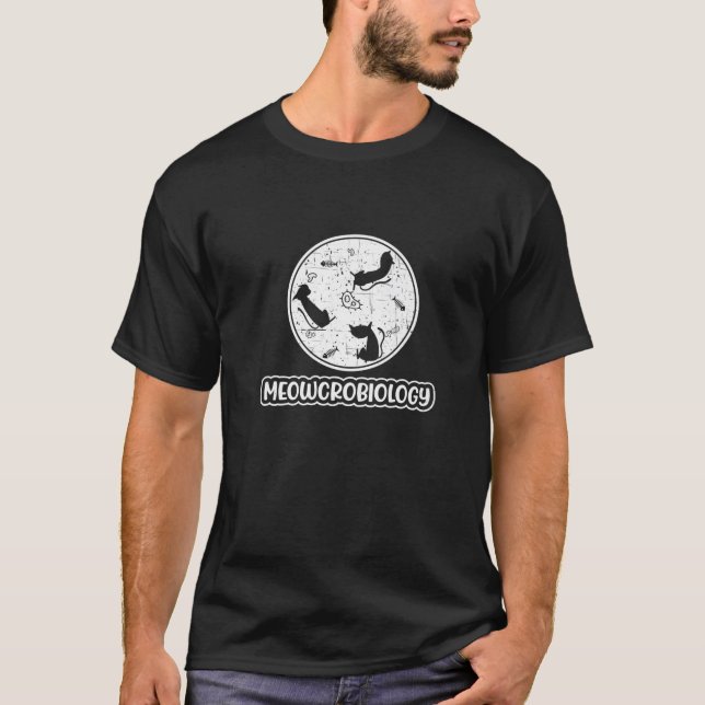 T-shirt Meowcrobiology - Funny Microbiology Science Bacter (Devant)