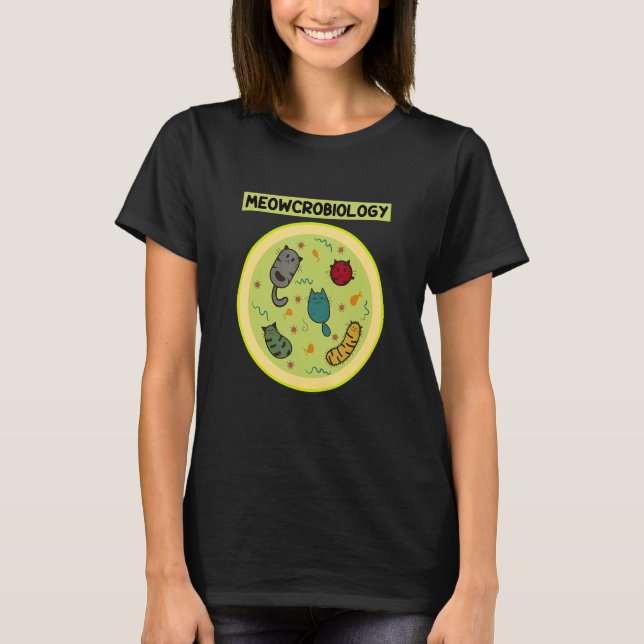 T-shirt Meowcrobiology Microbiology Cat Biology Teacher Bi (Devant)