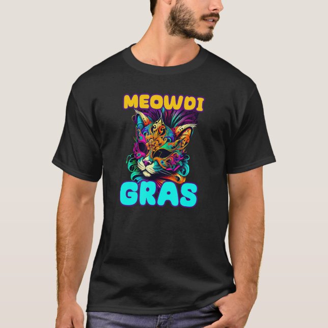 T-shirt Meowdi Gras Mardi Gras Cat (Devant)