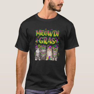 T-shirt Meowdi Gras Mardi Gras Tenue Pour Chats Lover Kitt