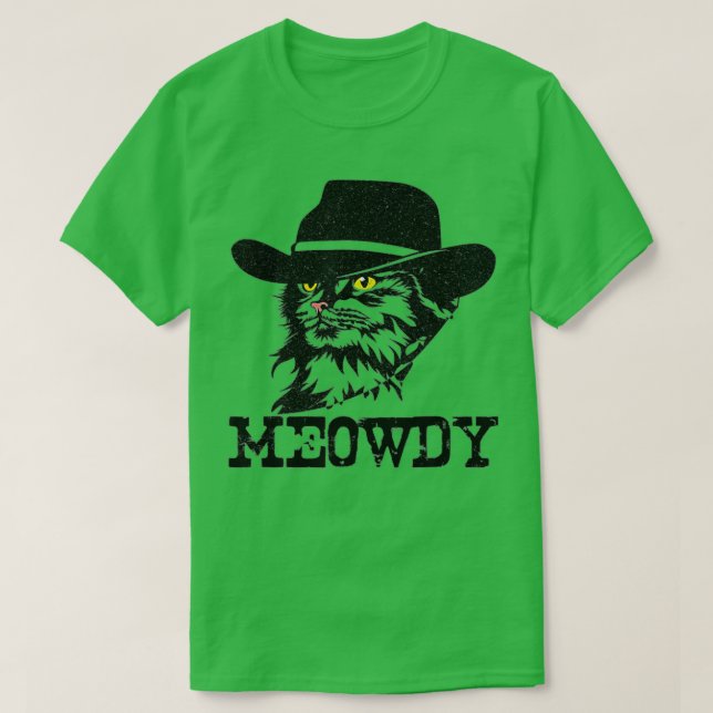 T-shirt Meowdy Cat Funny Mashup entre Meow et Howdy (1 (Design devant)