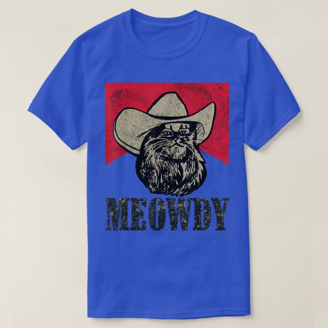 T-shirt Meowdy! Chat de musique country drôle Chapeau de c (Design devant)